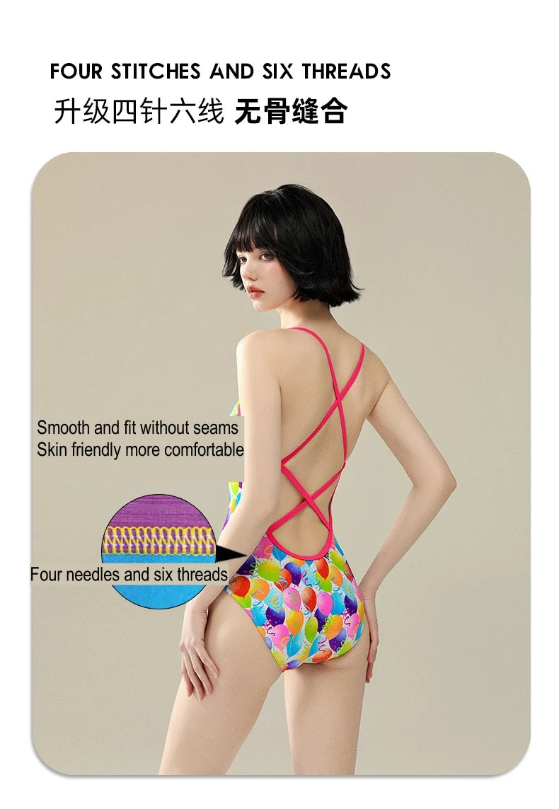 5 Designs Women Professional One-Piece Swimsuit Swimwear