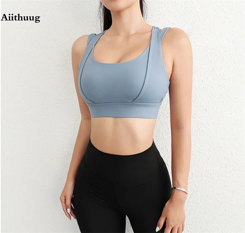 Aiithuug Bounce Control Bra Sports Bras Push Up Women Yoga Bras Push Up Sports Bras Fitness Crop Tops Gym Workout Active Wear