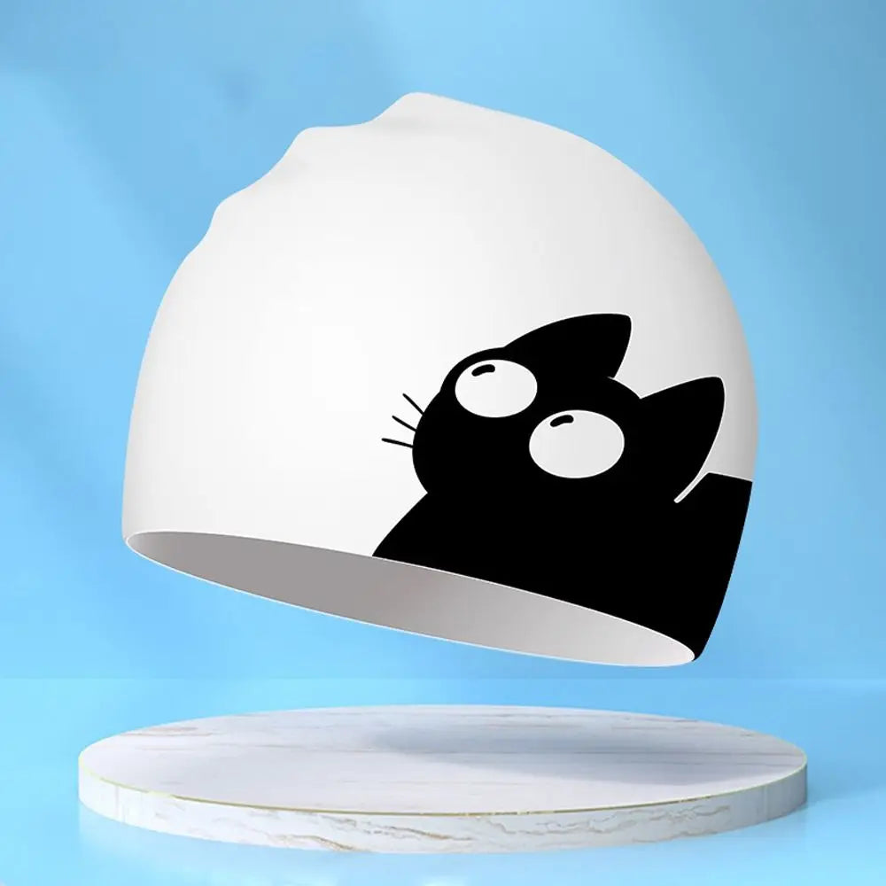 Lightweight Waterproof Children Swimming Cap Silicone Cartoon Kid Swimming Hat Protect Ears Animal Bathing Hats Cap Swimming Pool