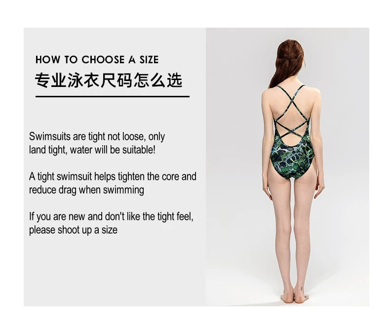 5 Designs Women Professional One-Piece Swimsuit Swimwear
