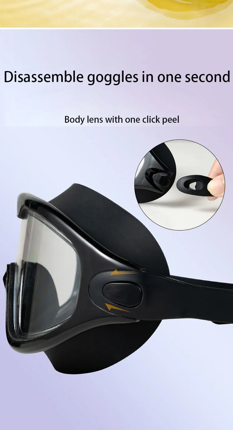 Swimming Glasses Adult Men and Women High-definition Waterproof Anti-fog Swimming Goggles Flat Big Frame Swimming Goggles