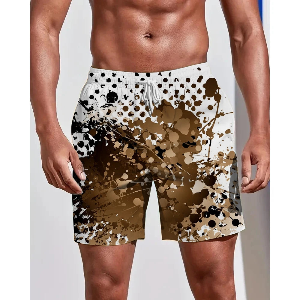 Summer Seasons Rendering Shorts Graffiti 3D Printing Men's Beach Pants Swimming Comfortable Quick Drying Fashion Youth Loose Men