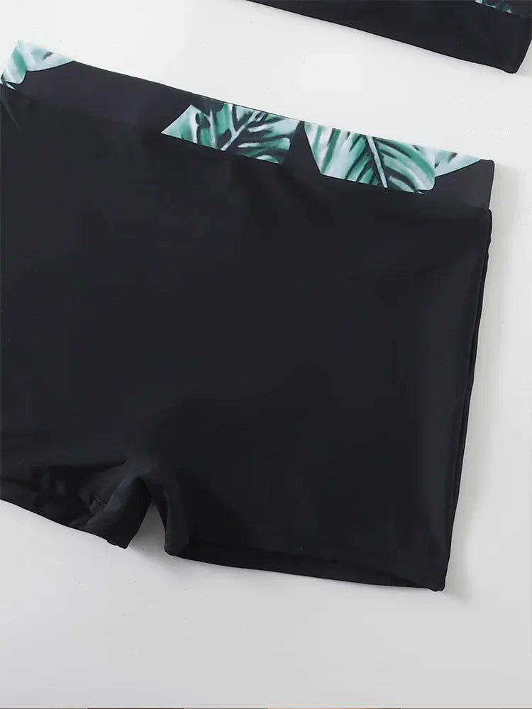 Push Up Bikinis Set Swimwear Women Leaf Print Swimsuit Summer Beach Wear Tankini Bathing Suit