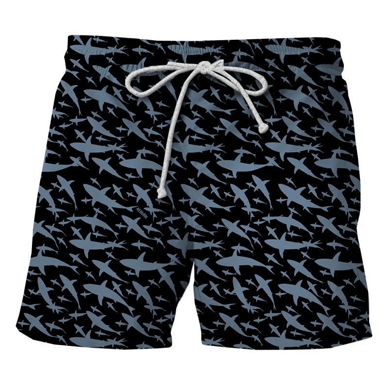 Paint Splat Design Summer Men's Shorts Quick Drying Hawaii Holiday Sports Swimming Trunks Fashion 3D Coconut Tree Printed Loose Sports Shorts 6XL