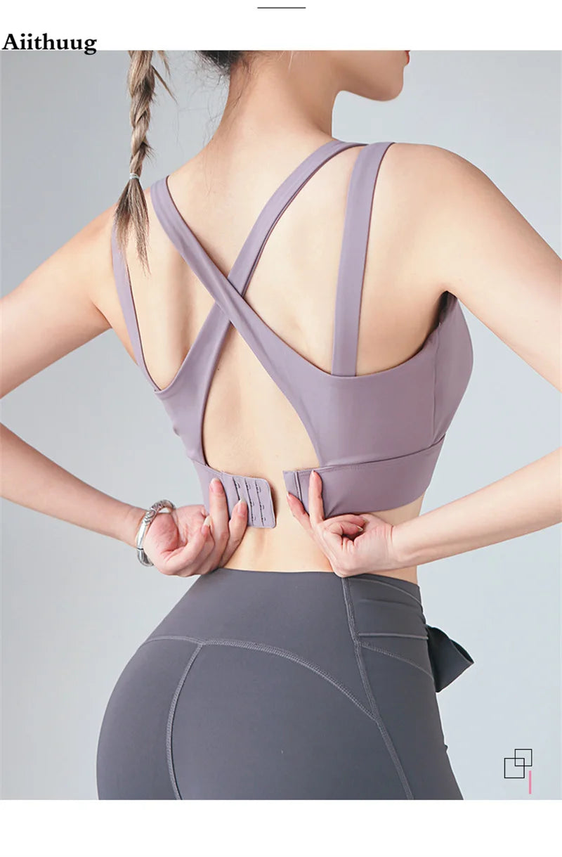 Aiithuug Bounce Control Bra Sports Bras Push Up Women Yoga Bras Push Up Sports Bras Fitness Crop Tops Gym Workout Active Wear