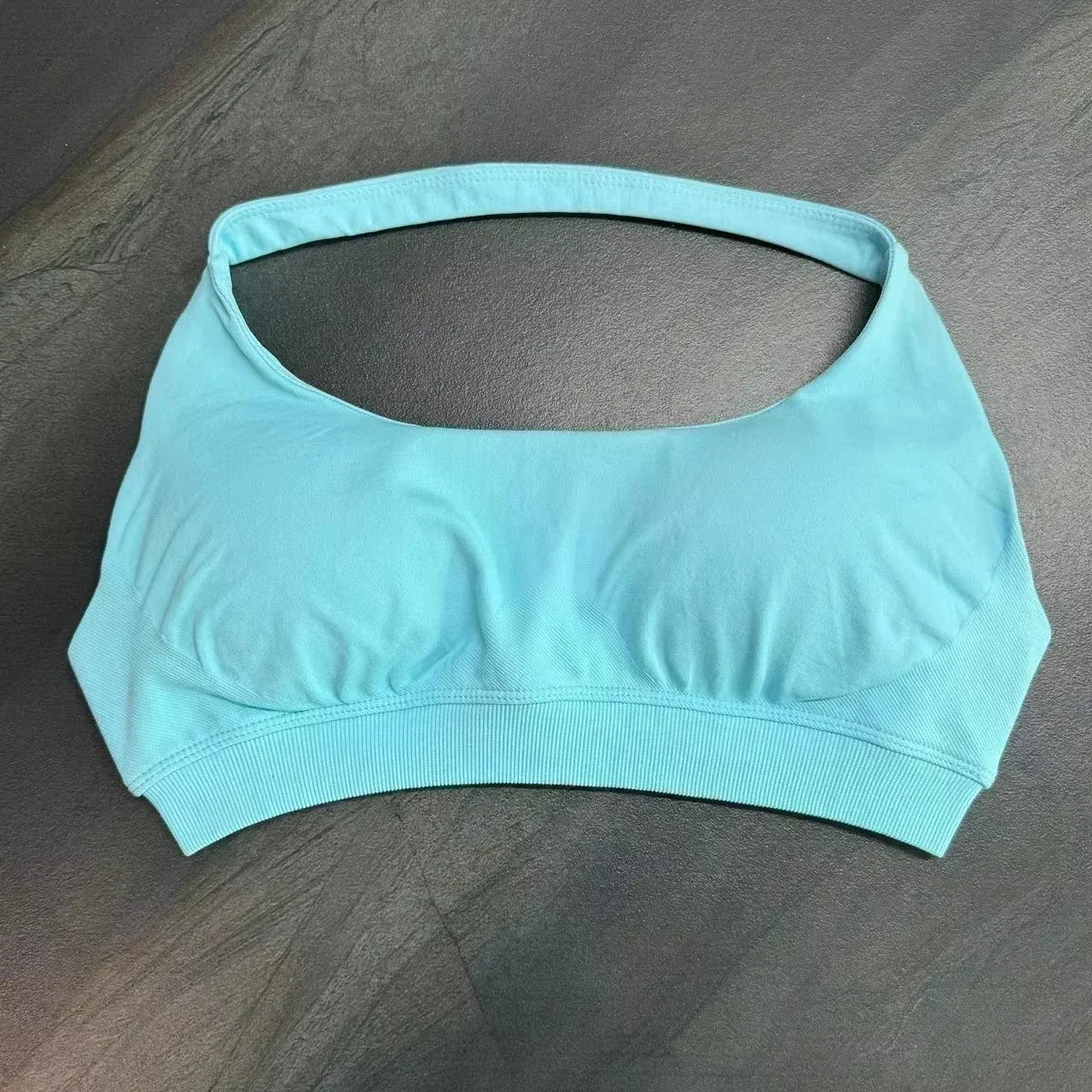Halter Sports Bra for Women Neck Strap Bra Seamless Open Back Top Medium Support Gym Crop Top Stretchy Sportswear
