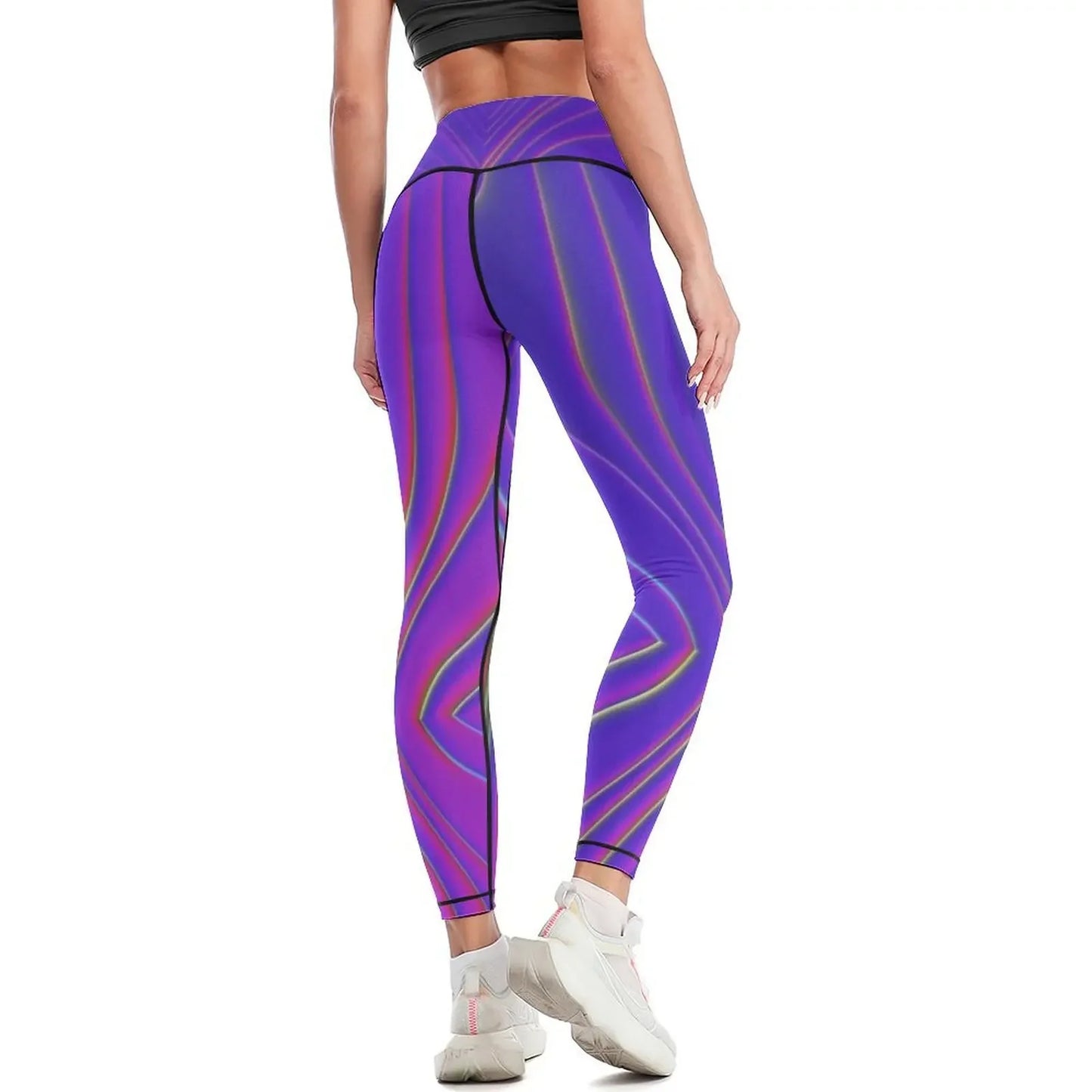 Transverse Line Design Leggings sport pants Women's push up Womens Leggings