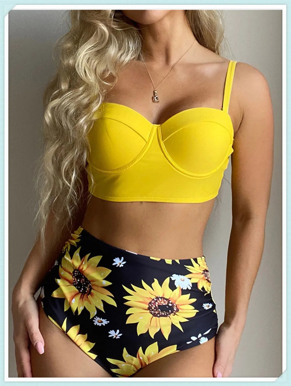 Push Up Swimsuit Women High Waist Bikini Set Butterfly Print Swimwear Female Padded Bathing Suit Swimming Beachwear Summer