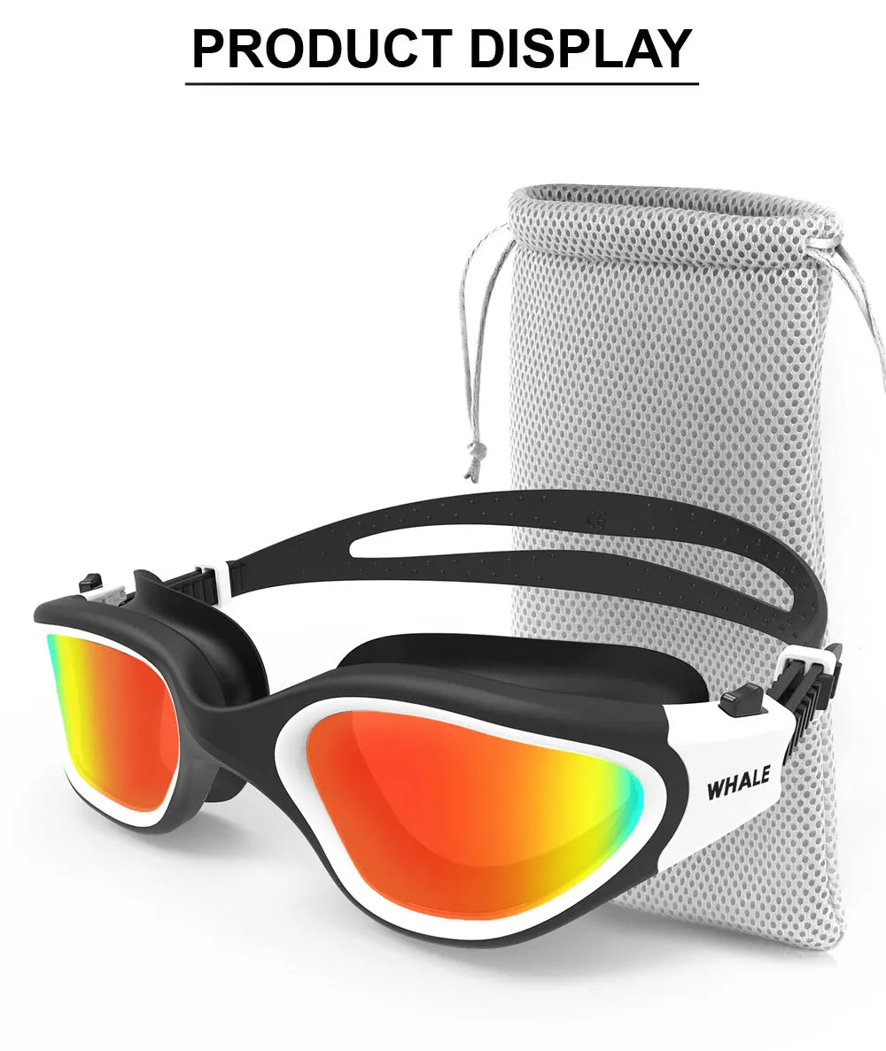 Professional Adult Anti-Fog UV Protection Lens Men Women Polarized Swimming Goggles Waterproof Adjustable Silicone Swim Glasses
