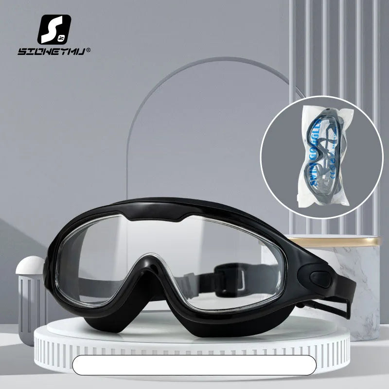 Swimming Glasses Adult Men and Women High-definition Waterproof Anti-fog Swimming Goggles Flat Big Frame Swimming Goggles