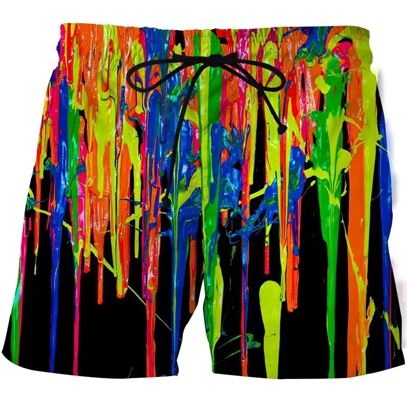 Summer 3D Print Beach Shorts Men Women Abstract Art Cool Short Pants Casual Comforts Skateboard Sport Swim Trunks