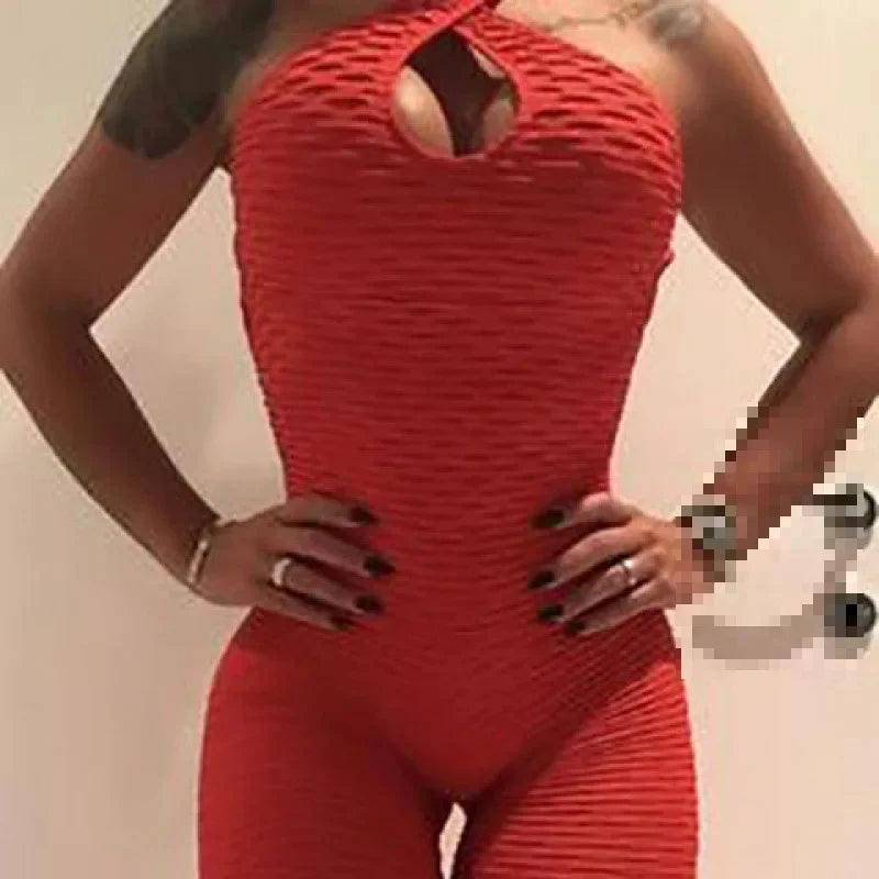 Open-Back Cross-Body Fitness Suit Peach-Shape Sports Bra and Leggings Jumpsuit Women's Tight Sweatshirt for Yoga and Fitness