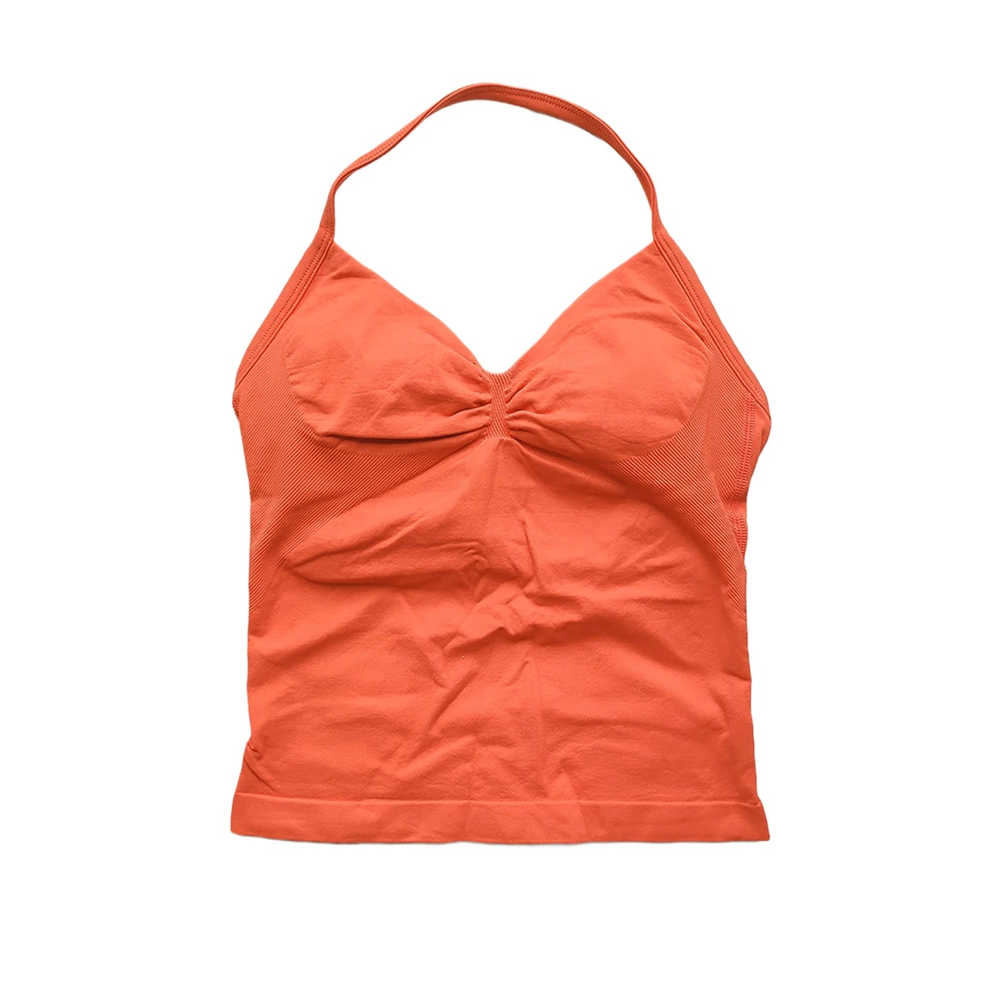 Longline Strappy Gym Top Backless Gym Clothes Women Scrunch Built-in Bra With Removable Cups Yoga Tank Tops