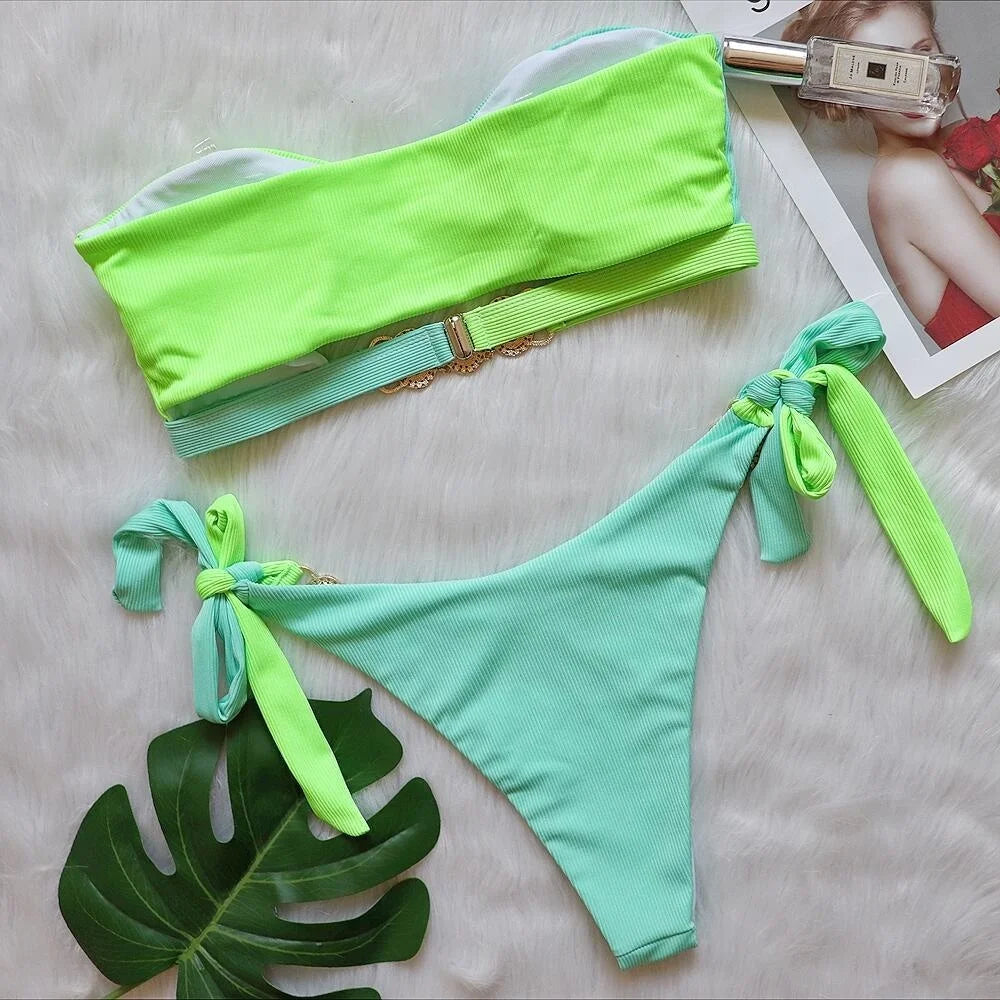 Rhinestones Bikinis Women Swimwear Female Swimsuit Swimming Bathing Suits Girls Brazilian Bikini Set Beachwear Bather