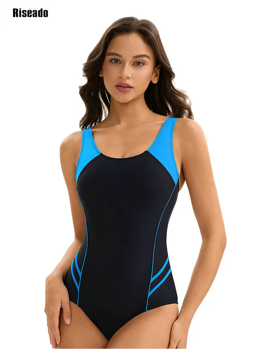 Women's One Piece Swimsuit Athletic Bathing Suits Training Sport Female Swimwear Monokini Pool Bath Clothing Plus Size