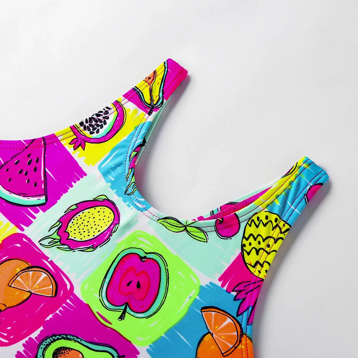 new girls children's fruit print swimsuit medium and small children's cute one-piece swimsuit suitable for mother and daughter