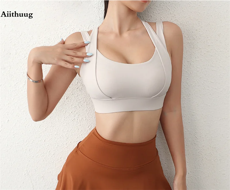 Aiithuug Bounce Control Bra Sports Bras Push Up Women Yoga Bras Push Up Sports Bras Fitness Crop Tops Gym Workout Active Wear