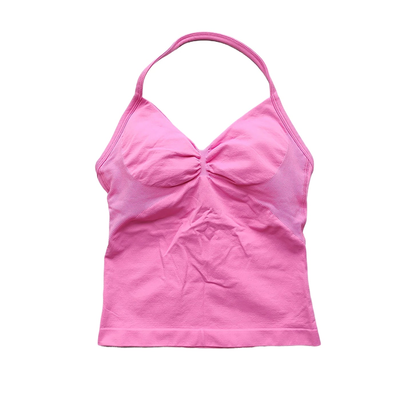 Longline Strappy Gym Top Backless Gym Clothes Women Scrunch Built-in Bra With Removable Cups Yoga Tank Tops