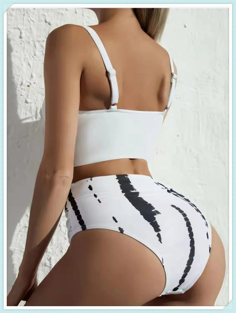 Push Up Swimsuit Women High Waist Bikini Set Butterfly Print Swimwear Female Padded Bathing Suit Swimming Beachwear Summer