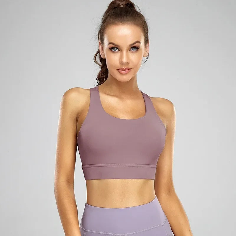 PofyBofy Bounce Control Running Crop Bra Shockproof Yoga Crop Top Running Crops Build-in Sports Crops Gym Bras Fitness Active