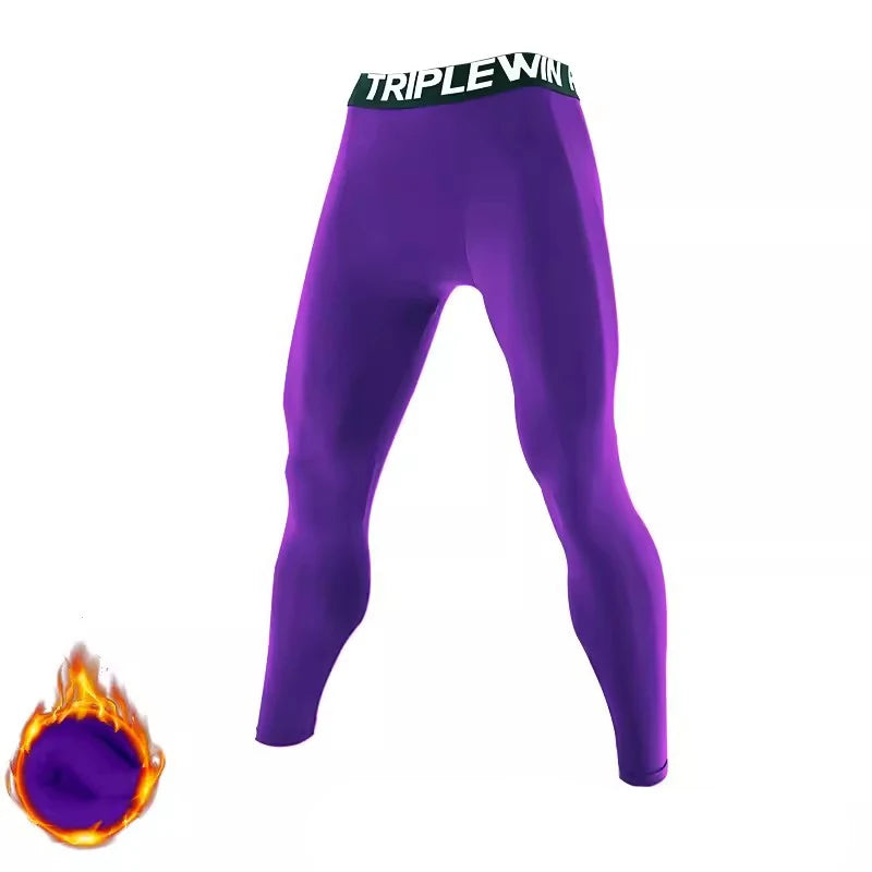 Spring Autumn Men Women Running Tights GYM Pant Exercise Basketball Football Soccer Fitness Sport Long Fleece Thermal Legging J8