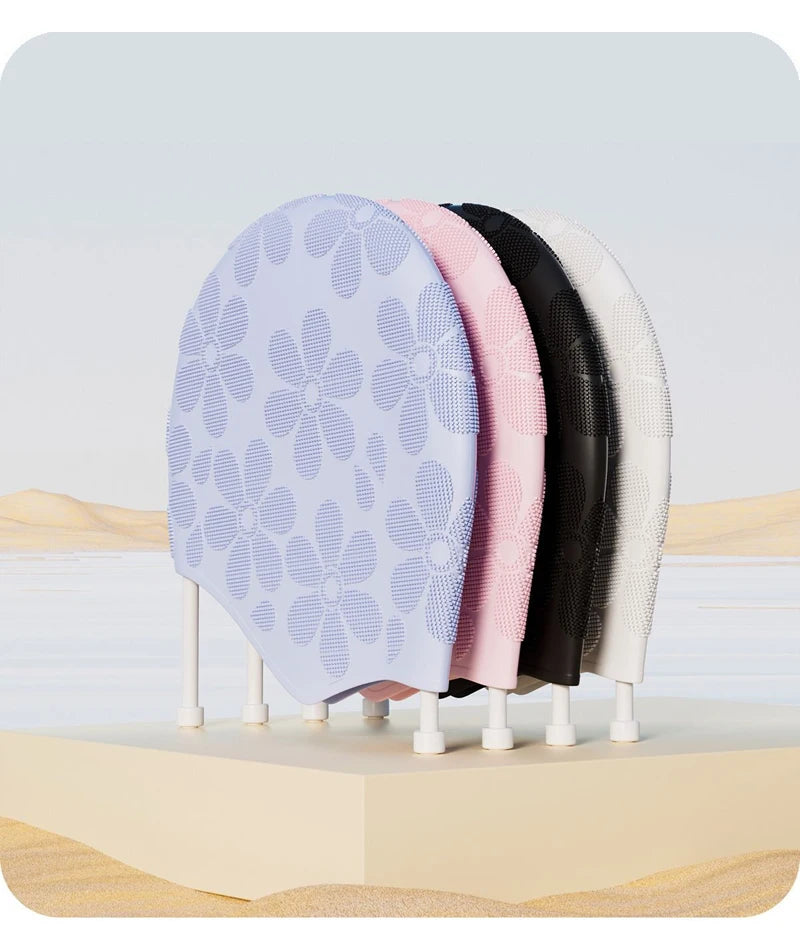 Granular Pattern Silicone Swimming Cap Women Men Non-slip Durable Flexible Pool Swim Hat Bonnet De Natation Femme
