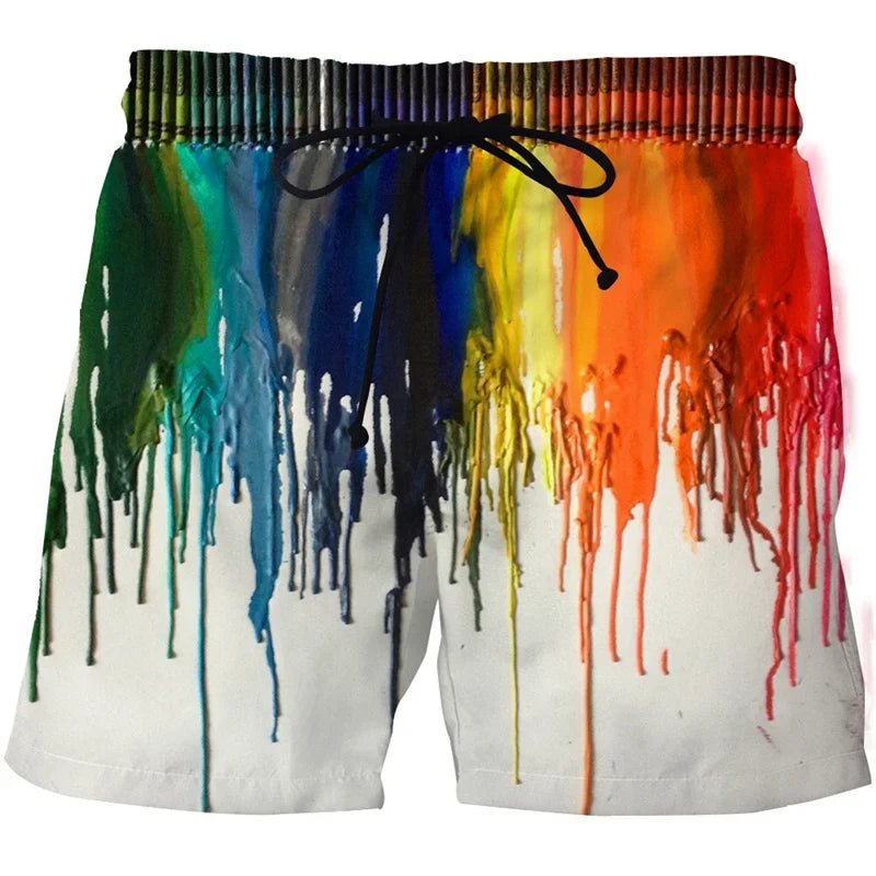 Summer 3D Print Beach Shorts Men Women Abstract Art Cool Short Pants Casual Comforts Skateboard Sport Swim Trunks