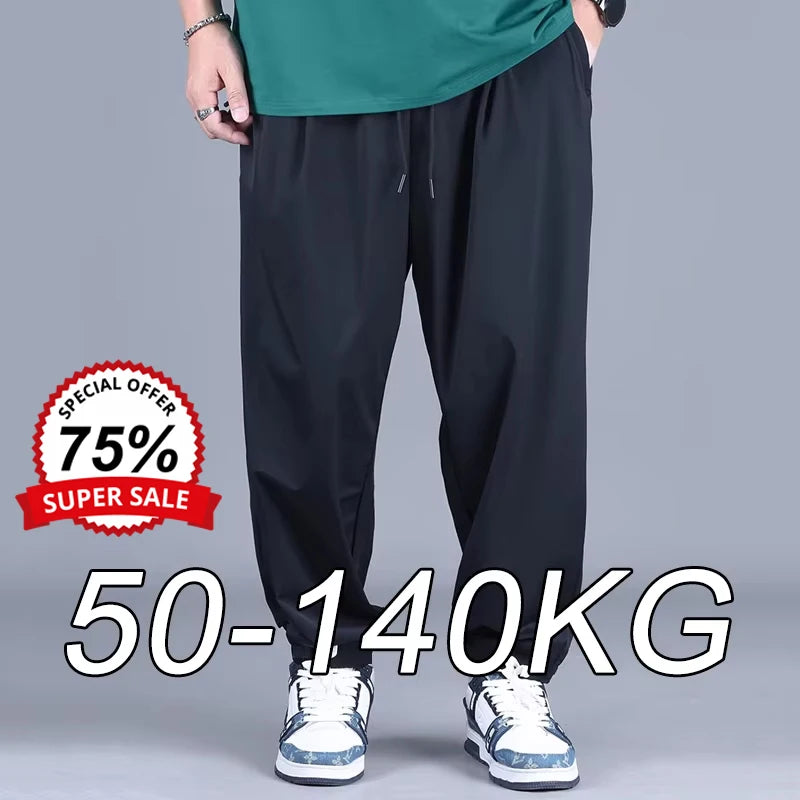 7xl 8xl 9xl Men's Jogging Pants Plus Size Summer Sports Pants High Elasticity Quick-drying Gym Running Sports Pants