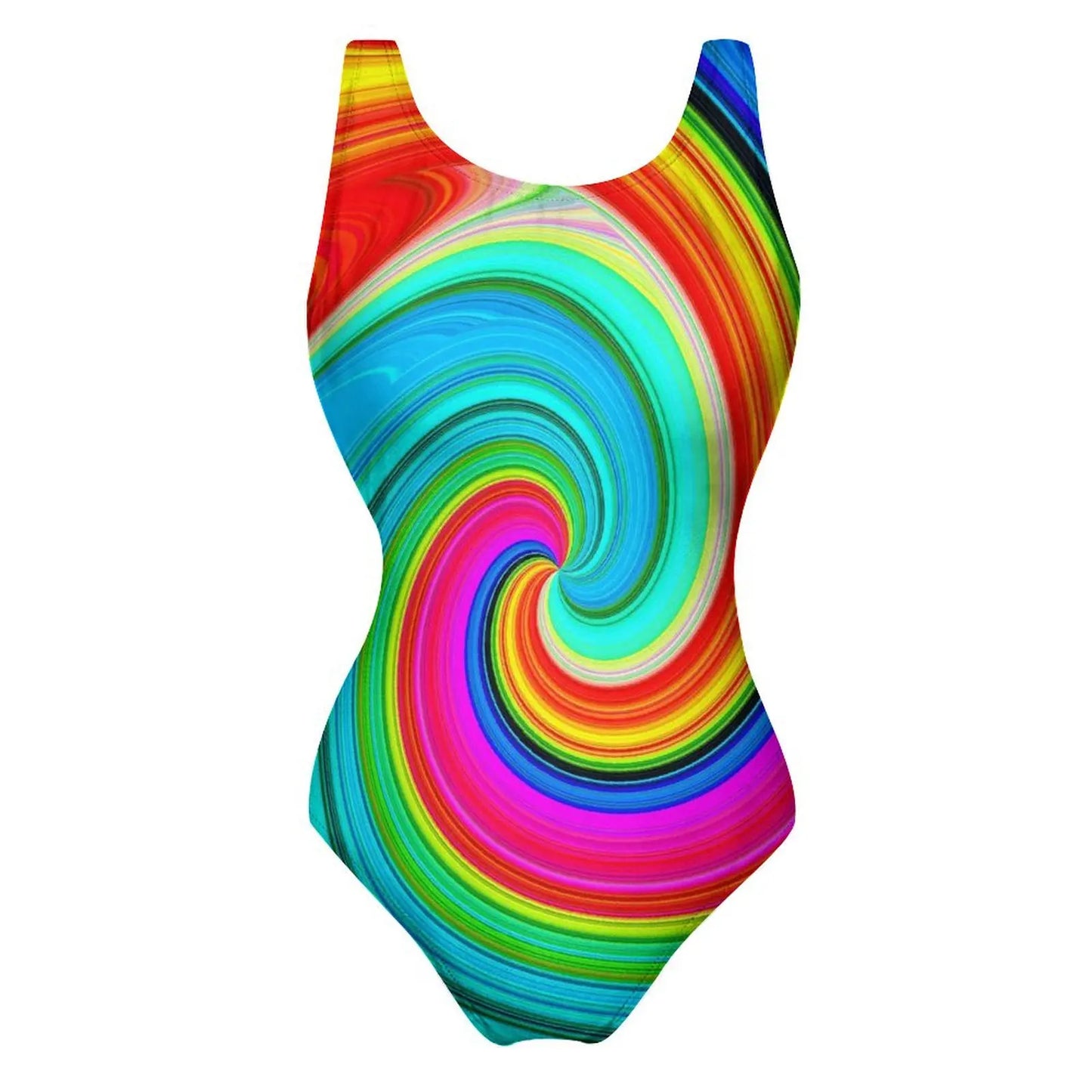 Bright Rainbow Swimsuit Abstract Art Push Up Swimwear One-Piece Vacation Bath Bathing Suit Bodysuit Design Beachwear Large Size