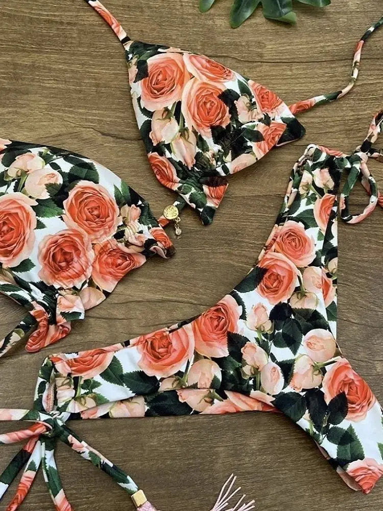 Bikinis Set Women Swimsuit Bandage Two-Piece Swimwear Brazilian Biquínis Beachwear Bathing Suit