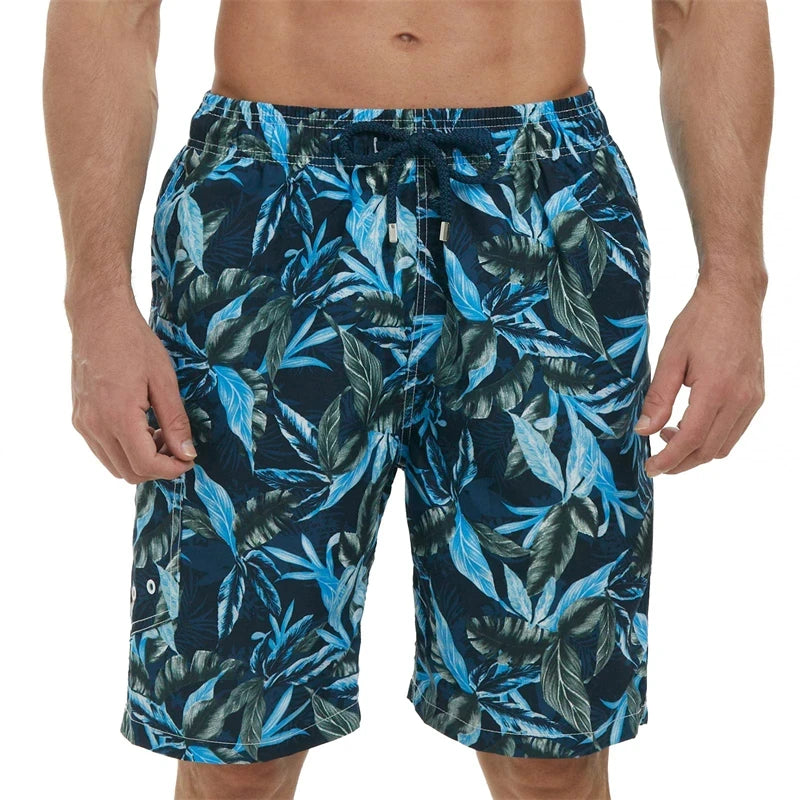 3D Print Casual Fashion Mens Beach Shorts Hawaii Vacation Swim Trunks For Men Floral Short Pants Board Shorts