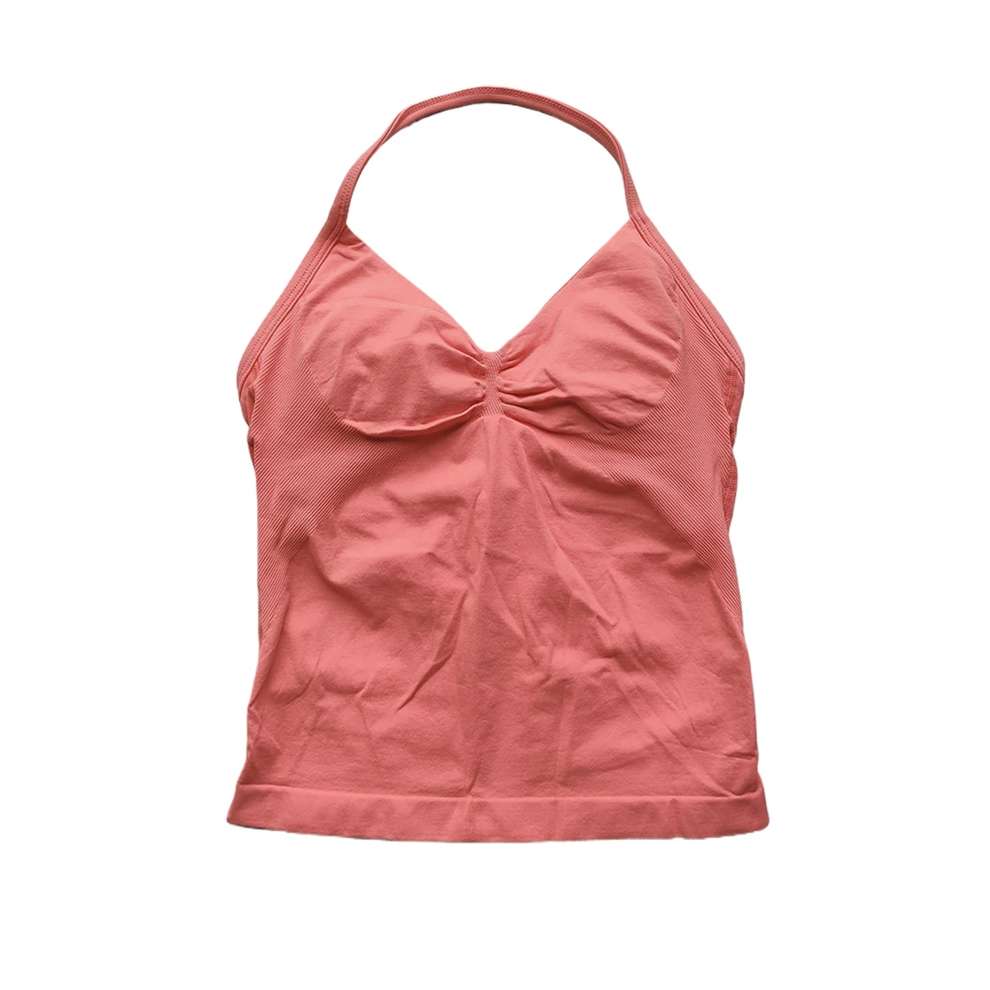 Longline Strappy Gym Top Backless Gym Clothes Women Scrunch Built-in Bra With Removable Cups Yoga Tank Tops