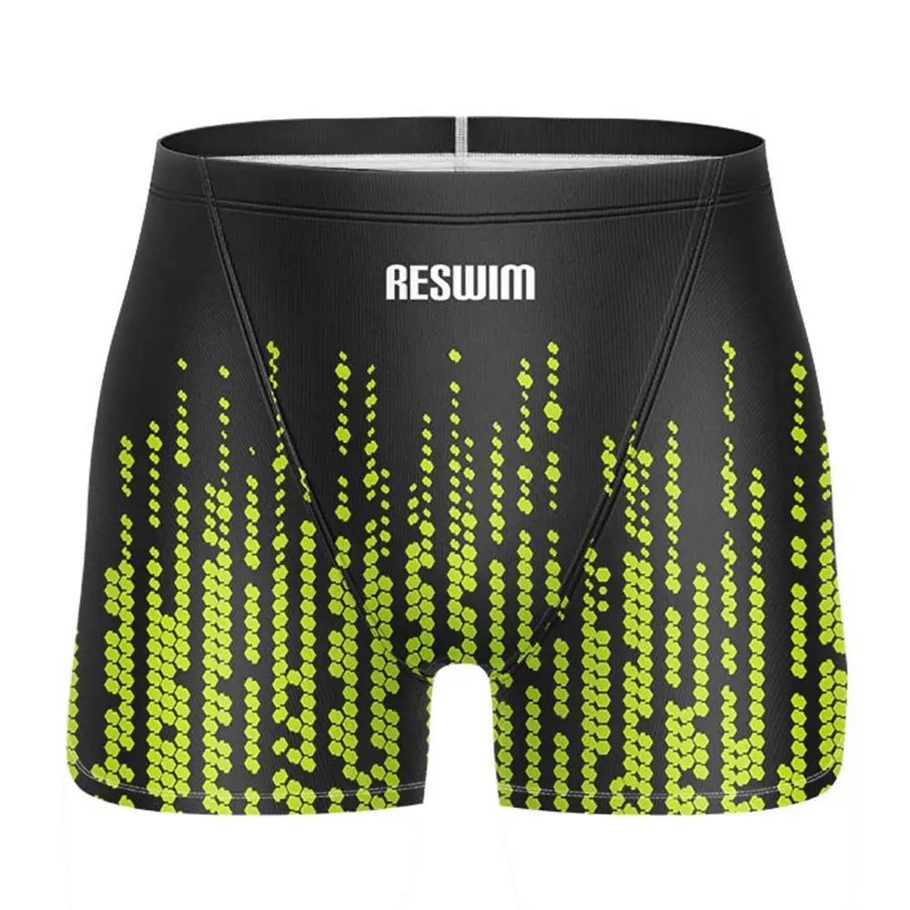 Summer Men's Swim Jammer Swimsuit Shorts Swimming Trunks Beach Tights Shorts Surfing Diving Swimwear Gym Jammers Lycra Pants