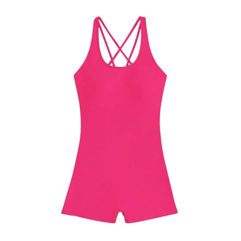 Women's One-Piece Swimsuit - Solid Color Athletic Surfing Swimwear