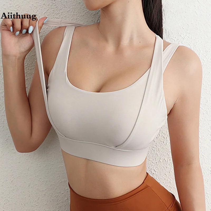 Aiithuug Bounce Control Bra Sports Bras Push Up Women Yoga Bras Push Up Sports Bras Fitness Crop Tops Gym Workout Active Wear