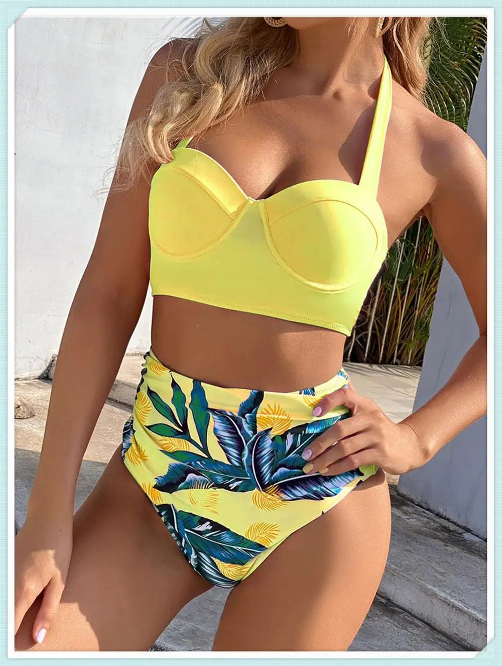 Push Up Swimsuit Women High Waist Bikini Set Butterfly Print Swimwear Female Padded Bathing Suit Swimming Beachwear Summer