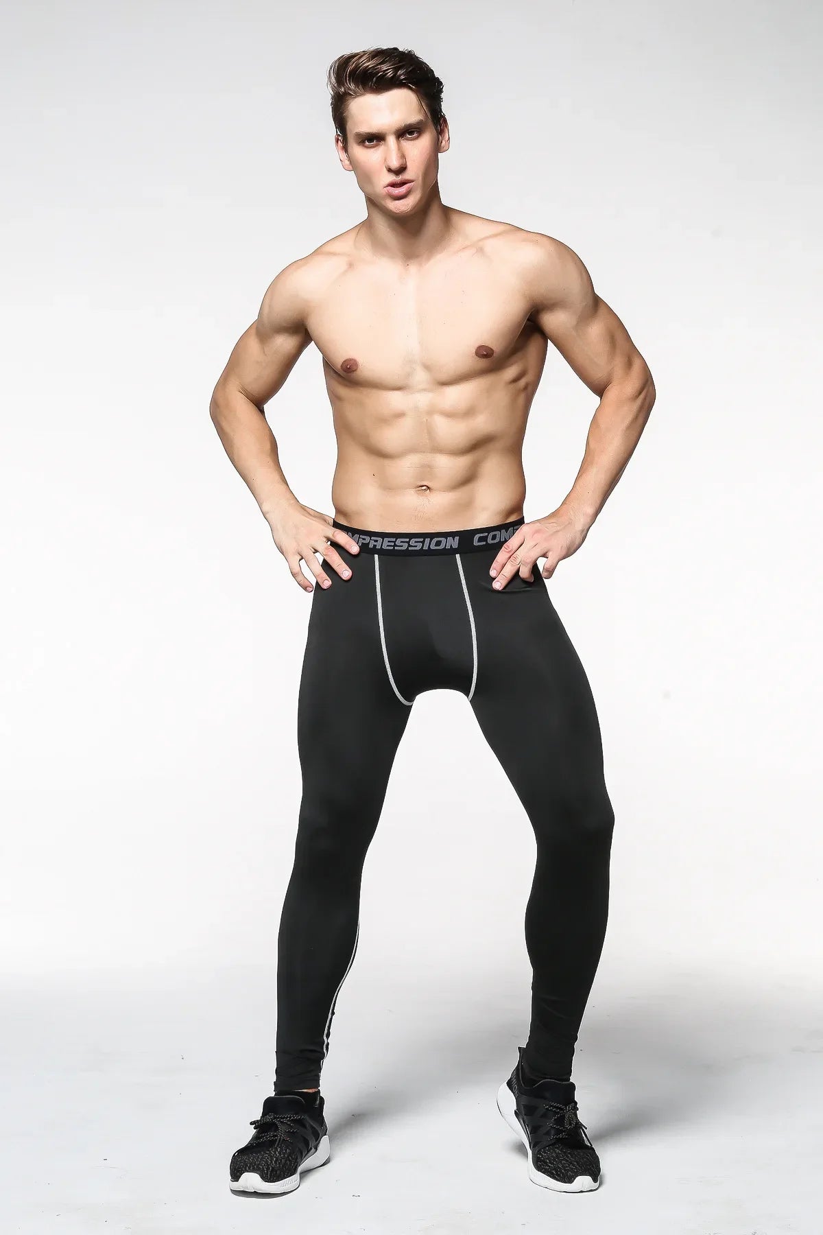 PRO Men's Sports Basketball Leggings High Elasticity Quick Drying Fitness Running Compression Training Gym Pants