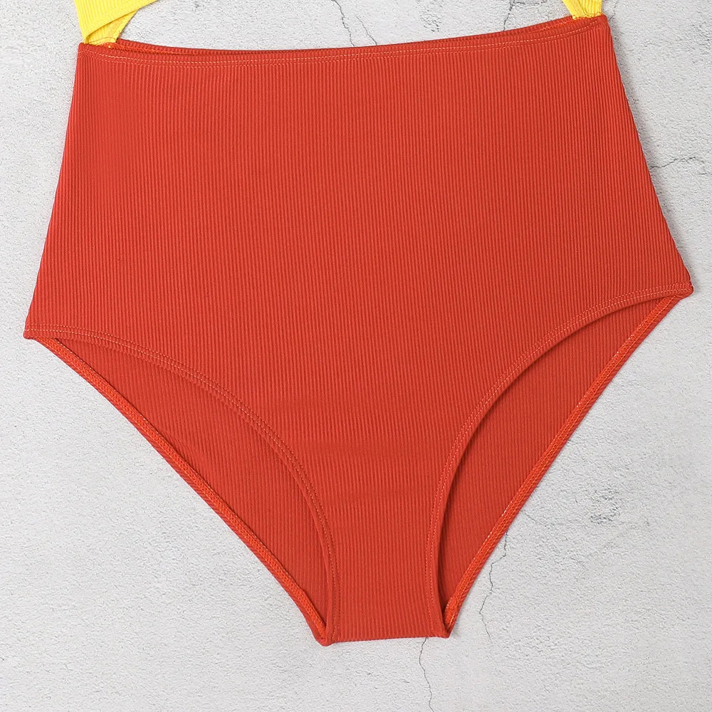 Girls One Piece Swimsuit with Beach Skirts 7-12 Years Children's Swimwear Cut Out Teens Patchwork Bathing Suits for Kids