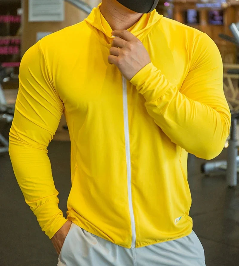 Light & Dark Colours New Men's Jacket Zip Hoodie Long Sleeve T-shirts Gym Sports Clothing Running Male Coat Jackets For Men Hooded Sweatshirts
