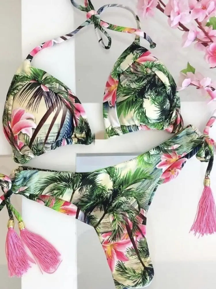 Bikinis Set Women Swimsuit Bandage Two-Piece Swimwear Brazilian Biquínis Beachwear Bathing Suit