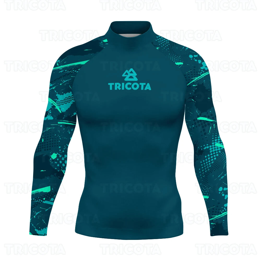 Swimming Rashguard Surfing T-shirts Men Long Sleeve Rash Guard Basic Skins Swimwear UV Protection Beach Diving Surfing Clothing