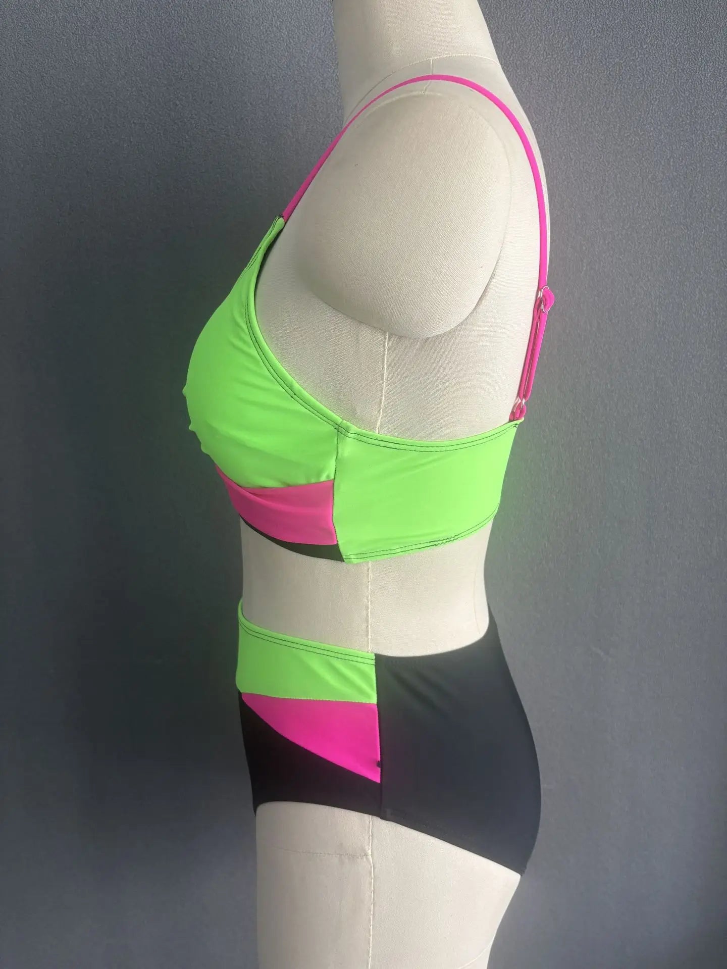 Color Block Bikinis Two Pieces Swimsuit Women Swimwear Beach Wear Bathing Suits Brazilian High Waist Bikini Set