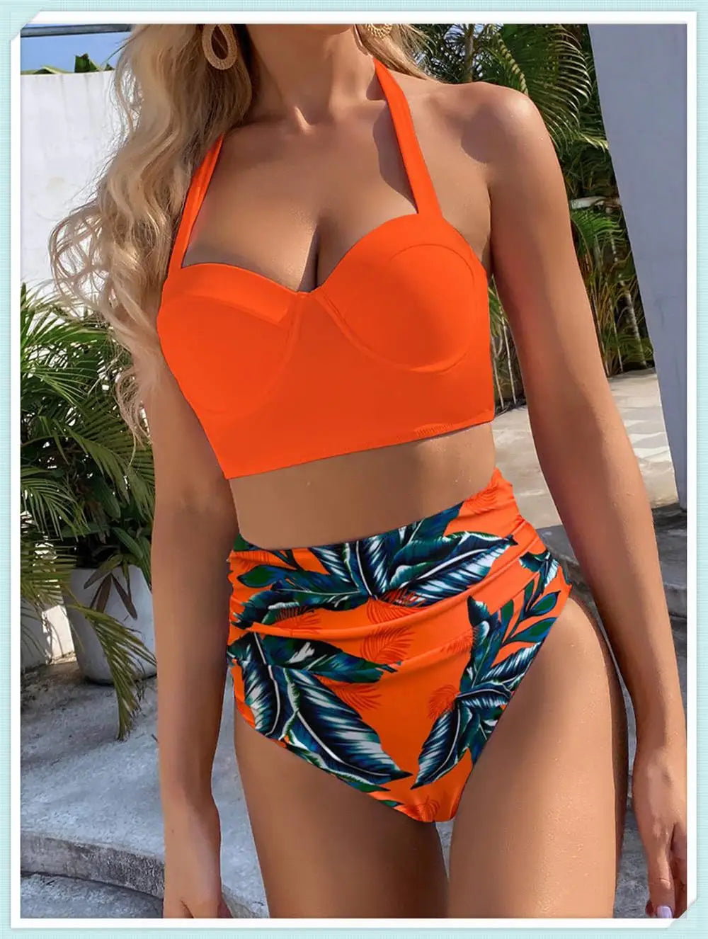 Push Up Swimsuit Women High Waist Bikini Set Butterfly Print Swimwear Female Padded Bathing Suit Swimming Beachwear Summer