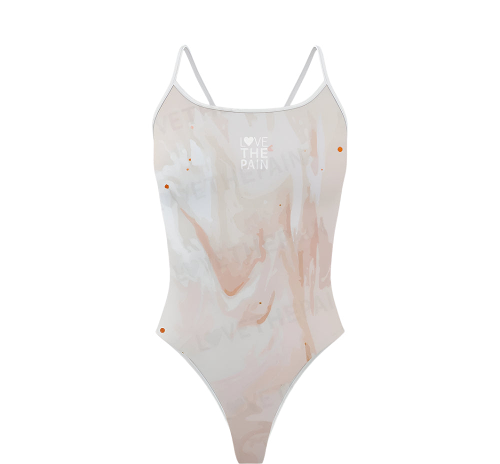 Black & White Design Love The Pain Women Swimsuit One-piece Swimwear Functional Training Swimsuit