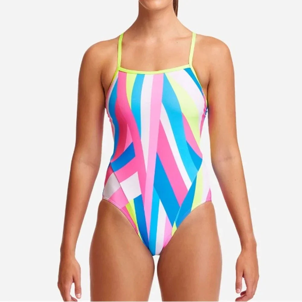 Colourful Design Woman Swimsuit One-piece Comfortable Swimwear Functional Training Swimsuit Open Water Swimming Clothing