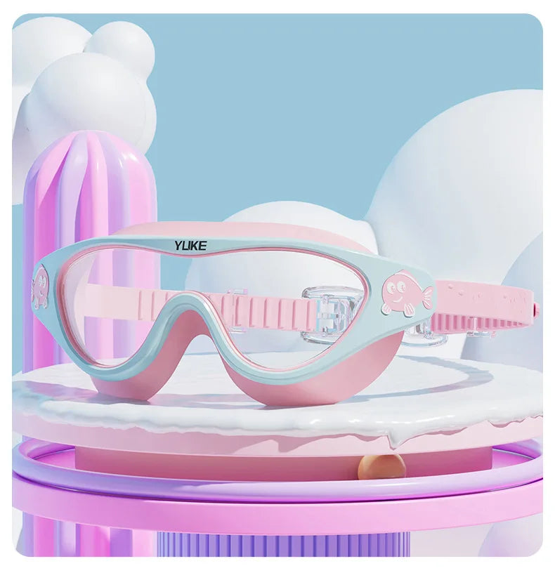 Children's Swimming Goggles Waterproof Anti-fog HD Diving Goggle Transparent Large Frame Professional Swimming Glasses Equipment