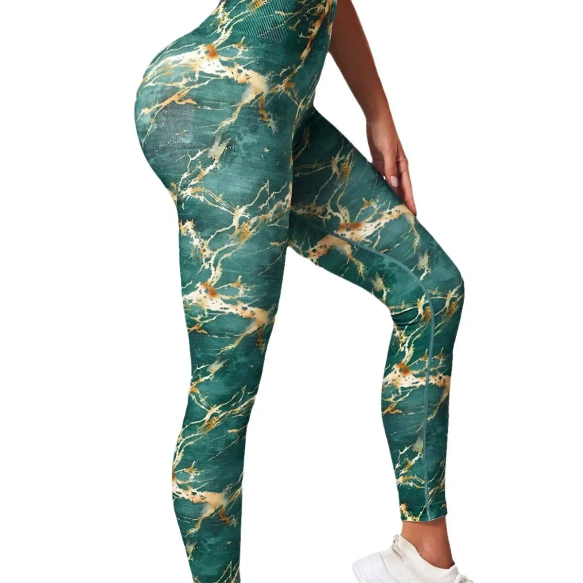 Seamless Peach Hip Leggings Lifting Line Tight Fitting European American Cross-Border Sports Fitness Leggings Tie-Dye