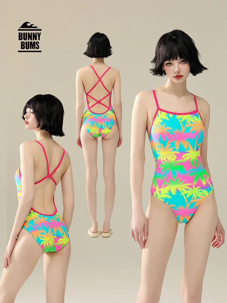 5 Designs Women Professional One-Piece Swimsuit Swimwear