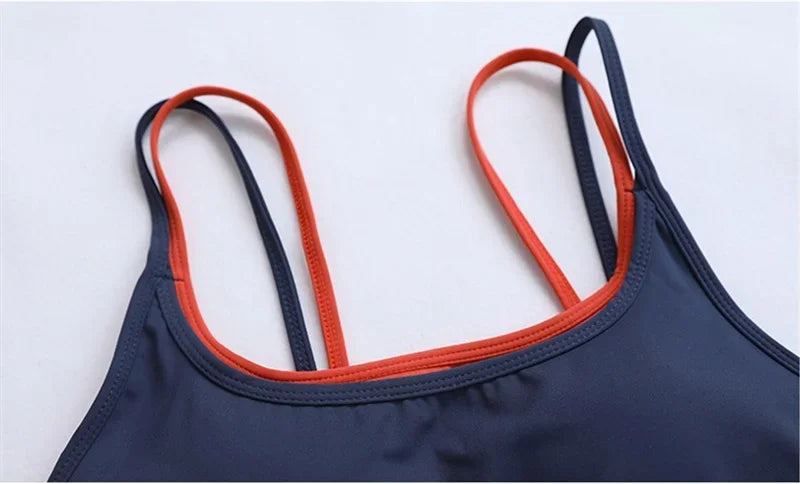PofyBofy Womens Scoop Neck Longline Sports Bra - U Back Adjustable Straps Workout Crop Tank Top 2 in 1 Longline Workout Yoga Bra