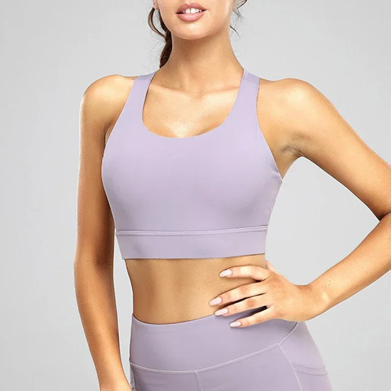 PofyBofy Bounce Control Running Crop Bra Shockproof Yoga Crop Top Running Crops Build-in Sports Crops Gym Bras Fitness Active